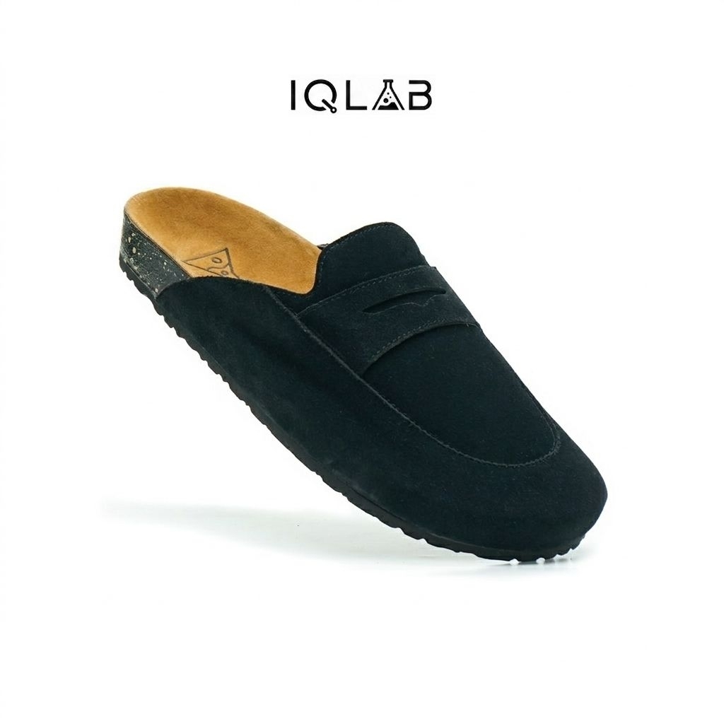 รองเท้าแตะลําลองสําหรับผู้ชายหนังแท้ Suede Buston Slip On Alkaf Series Iqlab Footwear