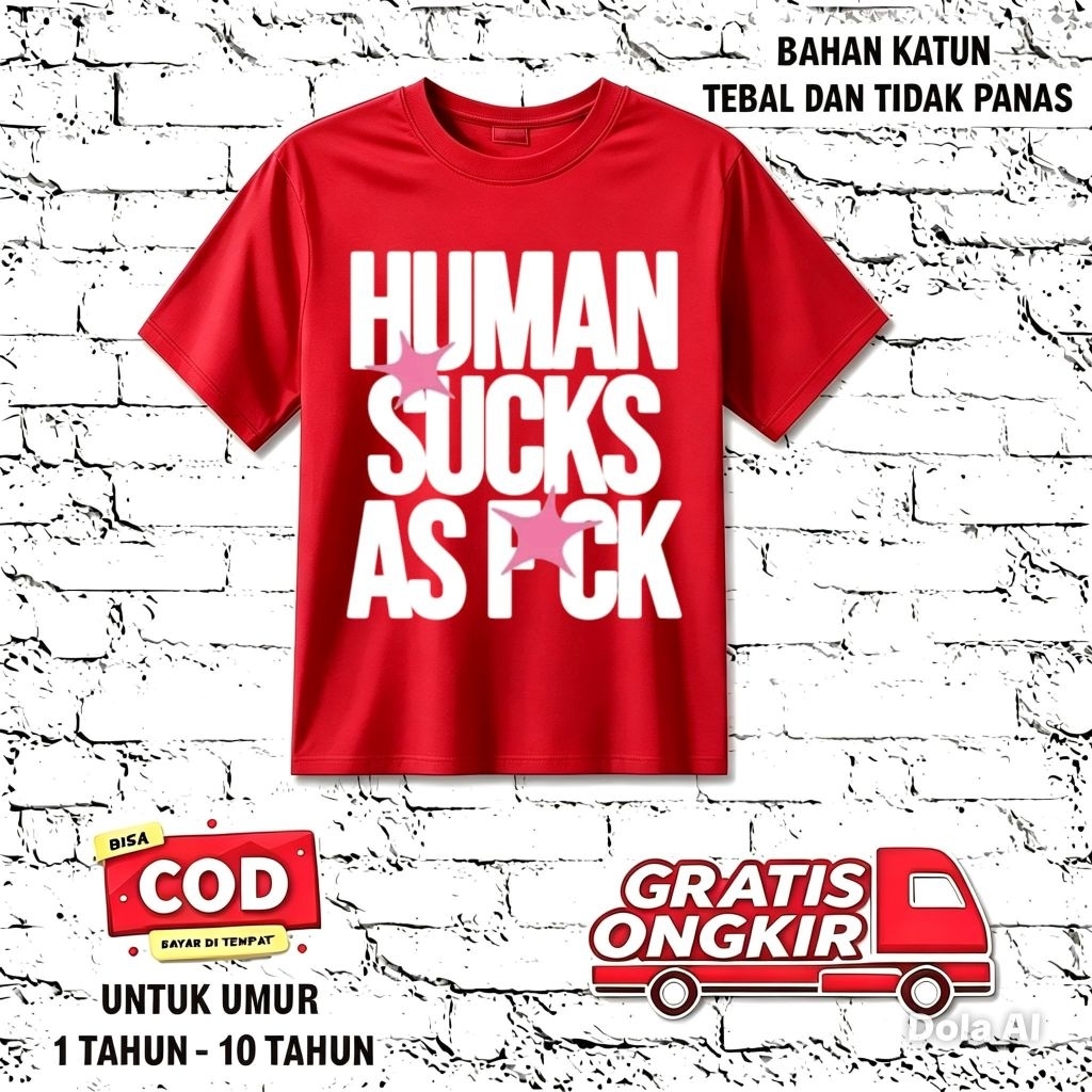 เสื้อยืด UNISEX CHILDRENS สําหรับเด็กผู้ชายและเด็กผู้หญิงพร้อม MOTIFS | HUMAN HUMAN HUMAN มนุษย์มนุษ