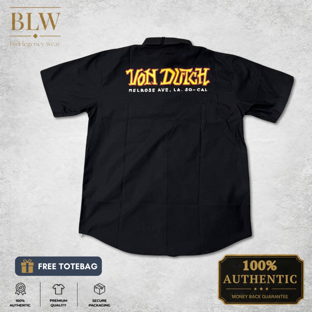 VONDTCH WORKSHIRT สีดําสีเหลือง PATTERN ORIGINAL 100% VW-11