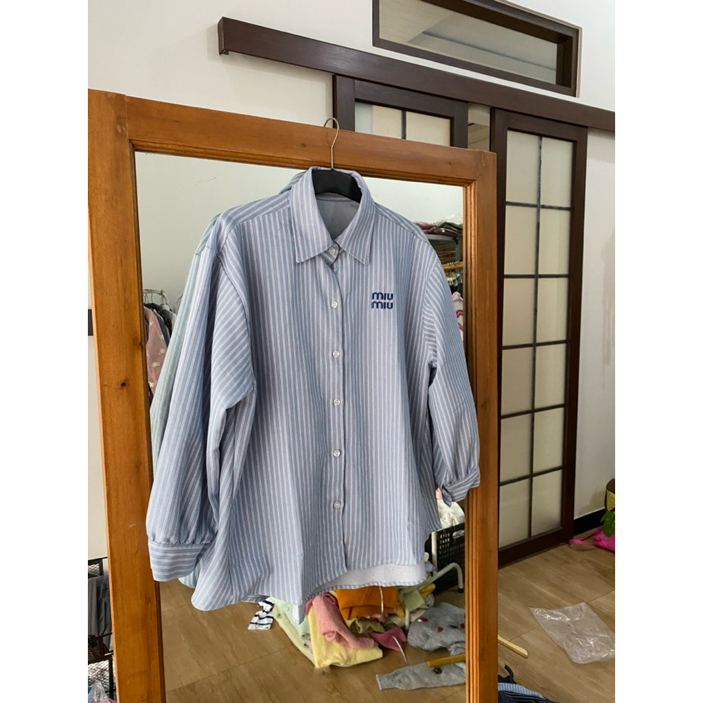 KEMEJA POLO STRIPE JEANS SHIRT