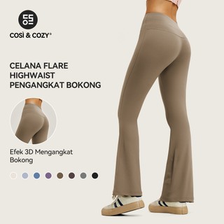 COSI COZY Legging Celana Olahraga Wanita Panjang Cutbray Flare Bottom