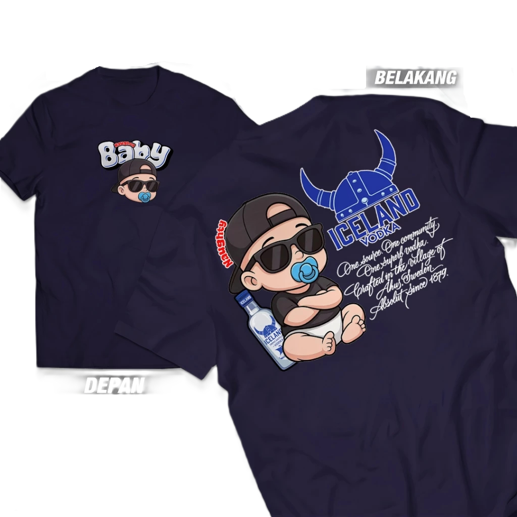 เสื้อยืด BABY ICELAND VODKA, BABY ICELAND VODKA Distro เสื้อยืดสําหรับผู้ชายและผู้หญิง