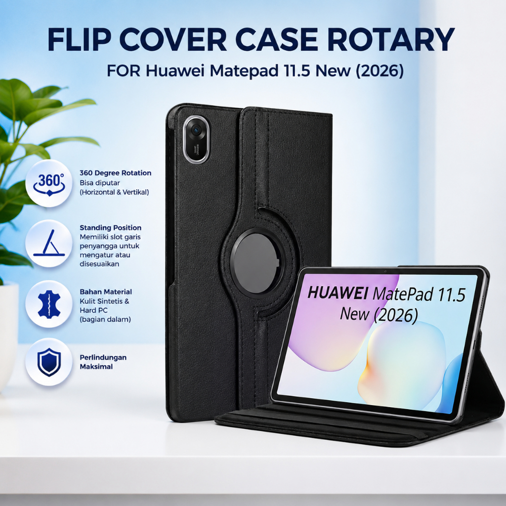 Huawei Matepad 11.5 2026 Flip Cover Stand Rotary 360 Leather Casing Standing Tablet Case