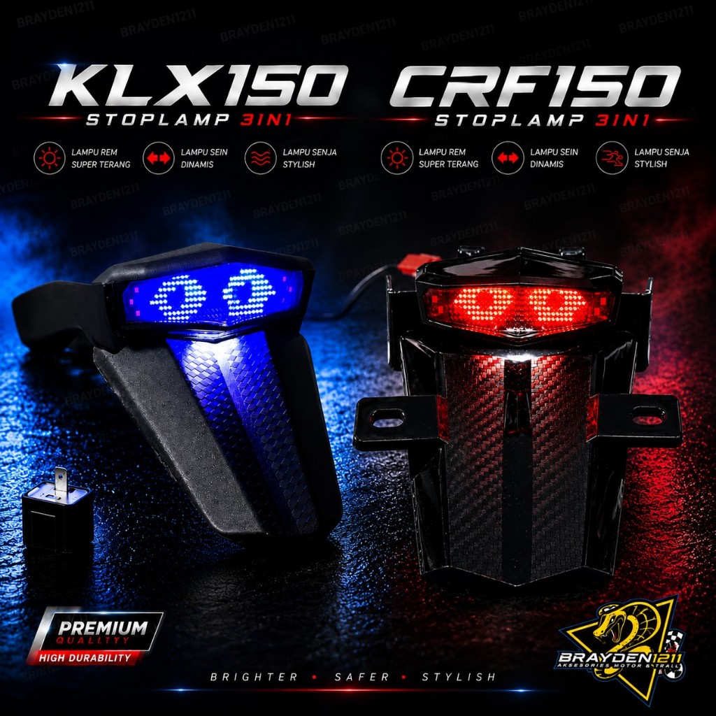 Stoplamp 3in1 Astro CRF150 KLX150 WR155 / Stop Lamp Crf150 Klx150 Wr155 Astro Colossum Animation