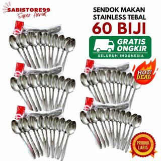 SENDOK MAKAN BUNDLING 60 biji 5 lusin Bahan Tebal Stainless Steel Tahan Karat