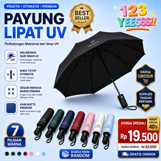 ( 123 ) Payung lipat manual anti UV Sinar Matahari Payung Lipat Polos Anti Air Anti Panas Korea Style