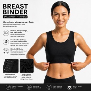 BREAST BINDER PERATA DADA BAHAN DRYFIT SPANDEX / SPORT BRA / KORSET DADA