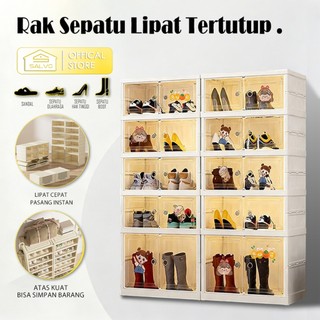 Salvo Lemari Sepatu Lipat Anti Debu 36 Pasang