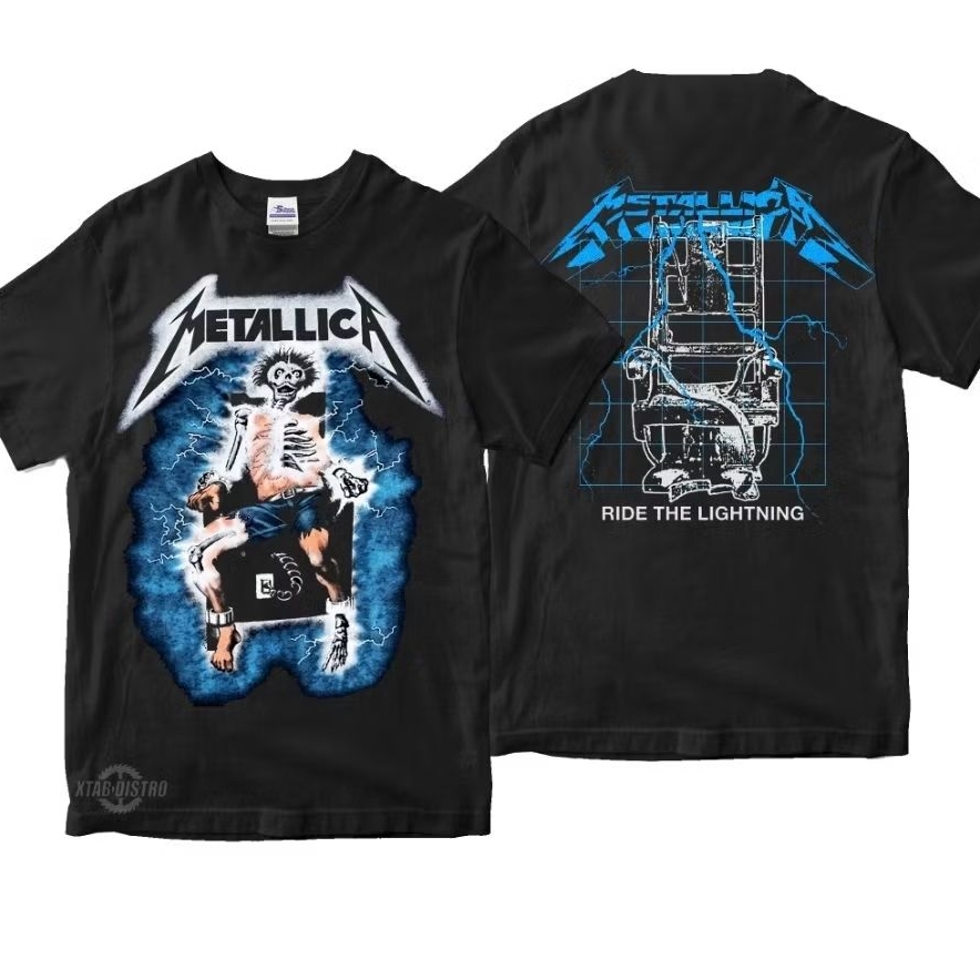 เสื้อยืด METALLICA - RIDE THE LIGHTNING VOL2 เสื้อยืดวง Metallica rock pop โลหะหนักในตัว plastisol xtab distro