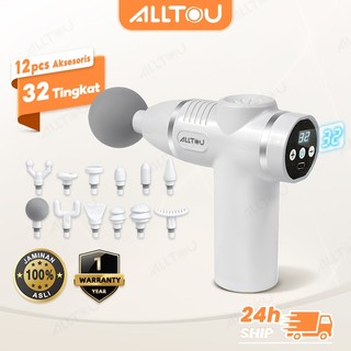 ALLTOU Alat Pijat Elektrik Terapi Otot 12 Head Massager Gun 32 Level Alat Relaksasi Otot Elektrik Fasia Muscle Massager Untuk Pelepasan Otot Getaran Kuat Dengan