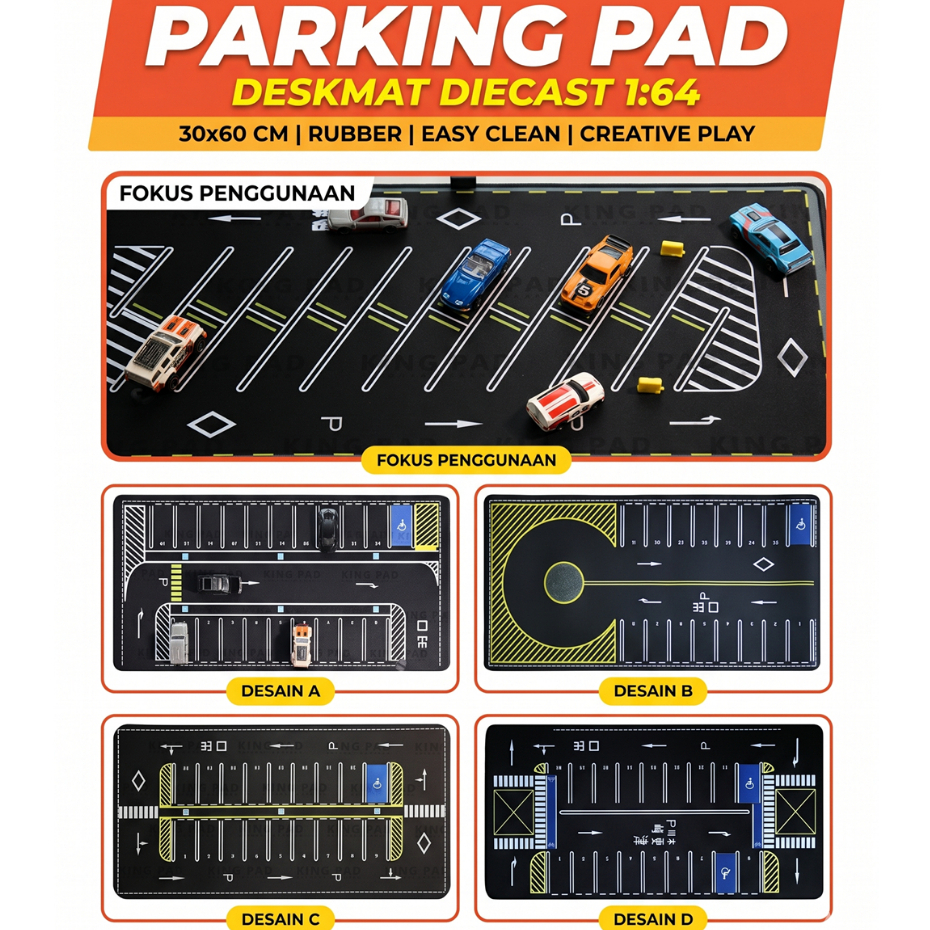King Pad Parking Pad diorama ที่จอดรถ diecast scale 64 ขนาดขนาดกลาง 30x60