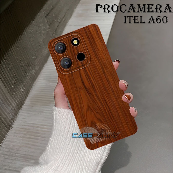HP Fashion case ITEL A60 - A60s Cool wood Motif TPU Bumper ชาร์จโทรศัพท์ใหม่ล่าสุด
