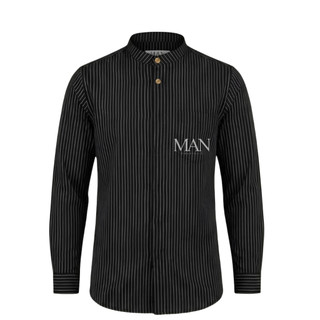 MAN - RAYHAN | Kemeja Muslim Koko Pria Baju KEMKO salur stripe premium dewasa lengan panjang
