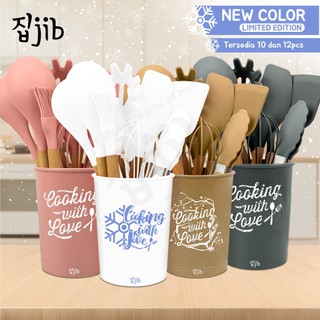 JIB Silicone Utensil Set / Kitchen Silicon Utensile Set + Bucket / Sodet Silikon / Spatula Set / Utensile Set 12 Pcs & 10 Pcs