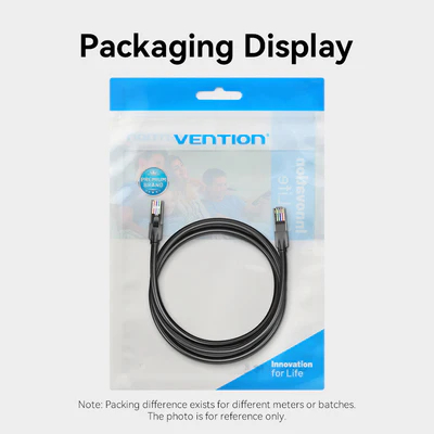 Vention IBE RJ45 Cat6 Cat 6 Gigabit UTP Round Black 1.5M 5M 15M 20M สาย Lan / UTP Cat 6 สาย LAN / VE