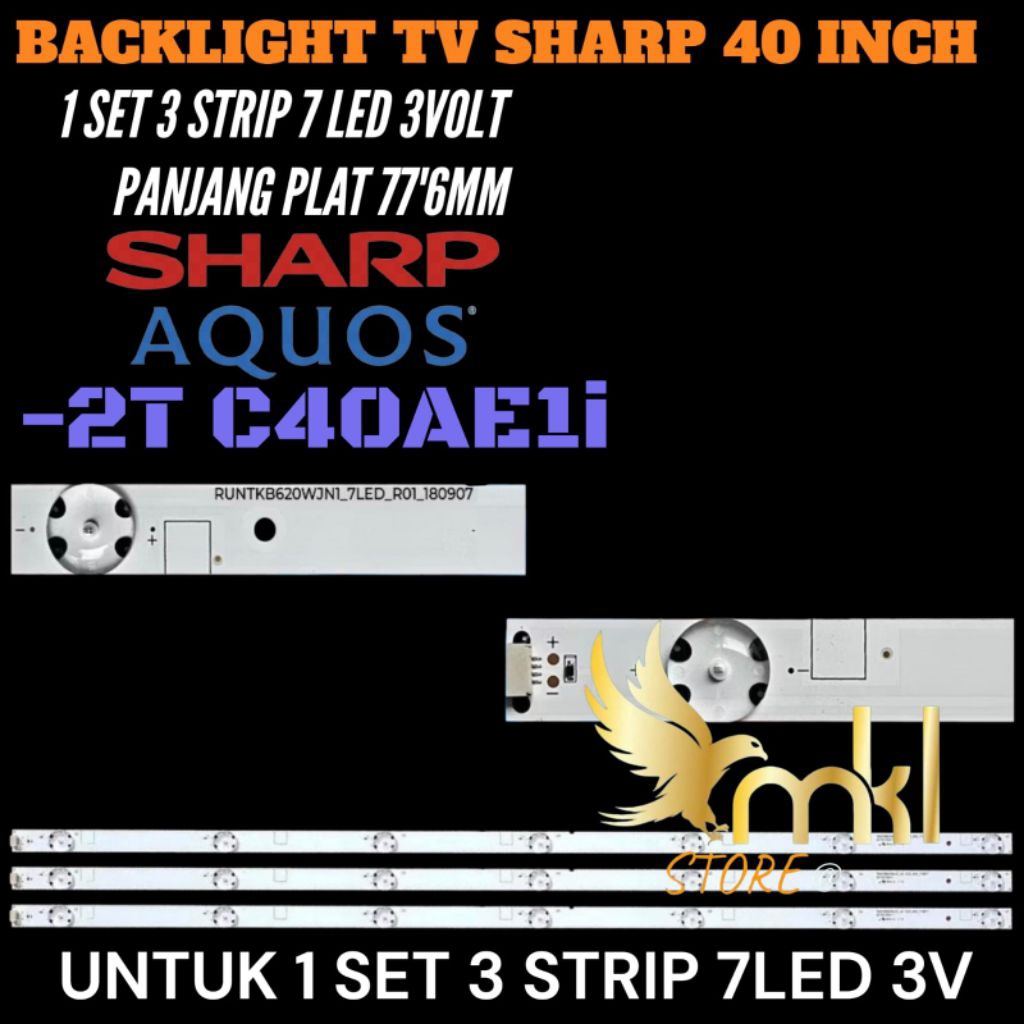 SHARP 40 INCH LED TV BACKLIGHT 2T-C40AE1I SHARP 40 INCH LED TV BACKLIGHT