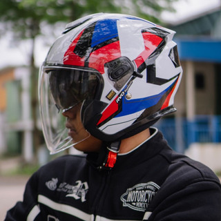 Bip Plast Helm Half Face Pro Z Motif Aero Electroride SNI Visor Smoke