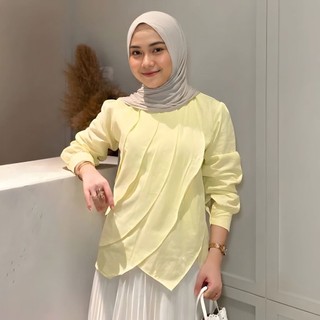Kaluna Blouse |Atasan Layering Kekinian | Blouse Wanita Bahan Linen Premium Adjustable Tali Belakang