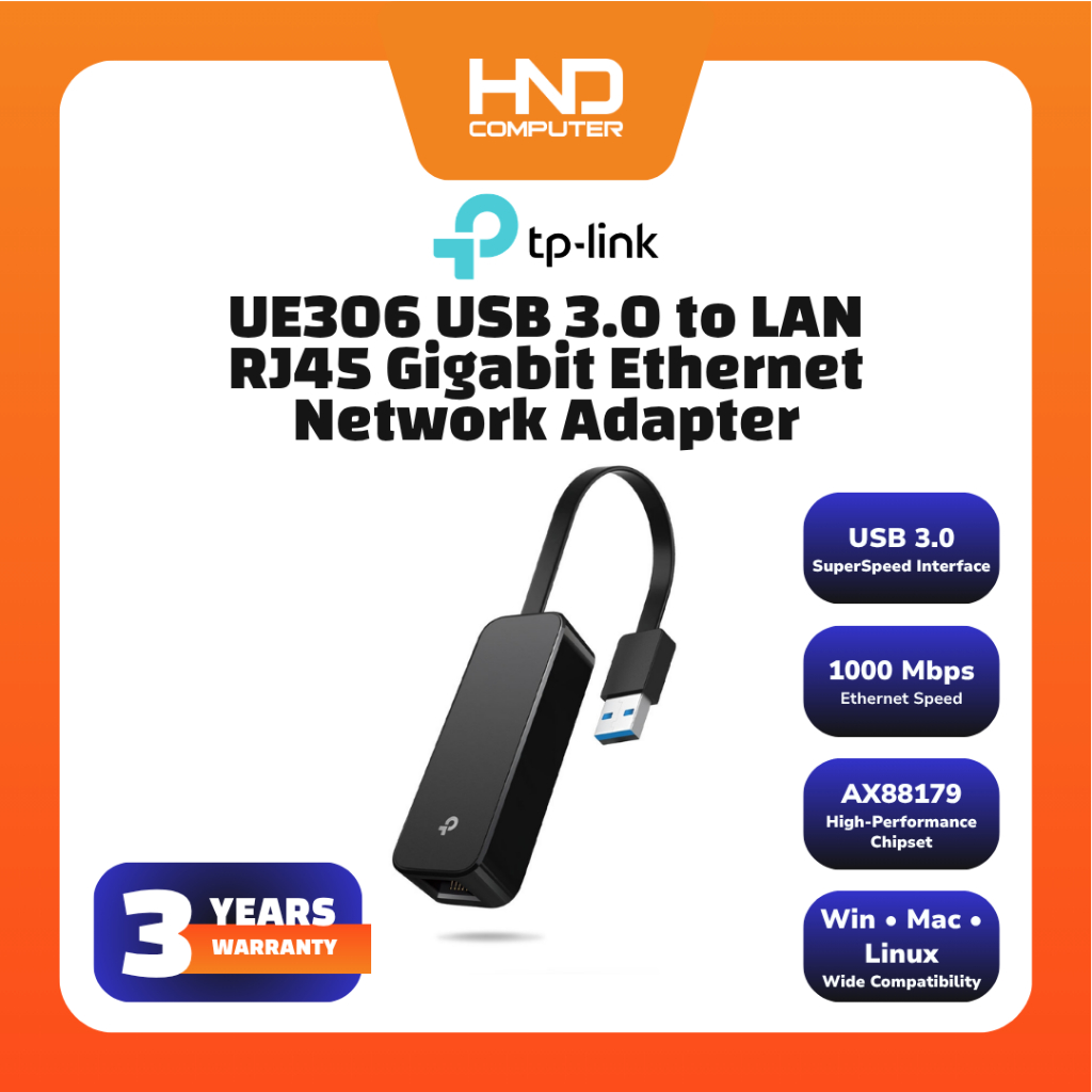 TP-Link UE306 USB 3.0 เป็น LAN RJ45 Gigabit Ethernet Network Adapter