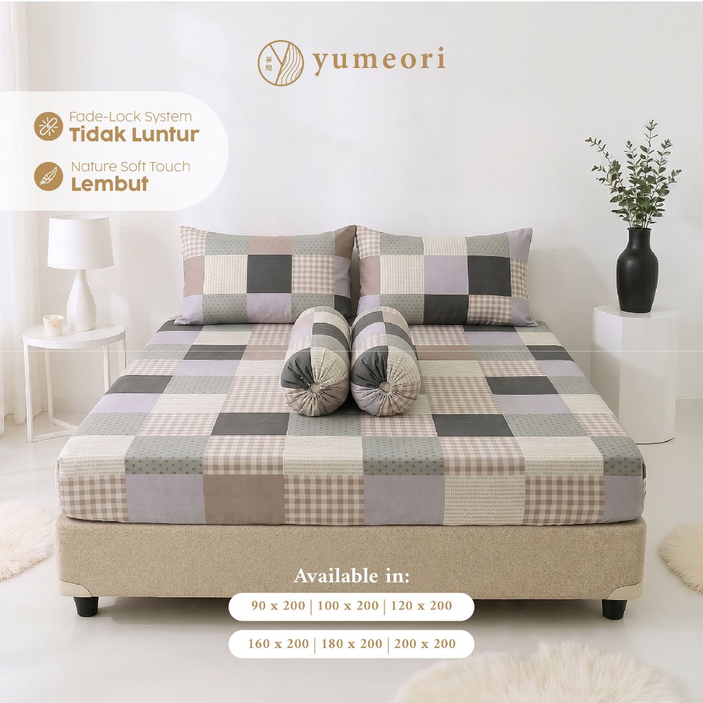Yumeori - HAKU [ชุดแผ่น BED] ผ้าปูที่นอนสุนทรียศาสตร์นามธรรมที่ทันสมัยเรียบง่ายนุ่มเย็นคุณภาพพรีเมี่