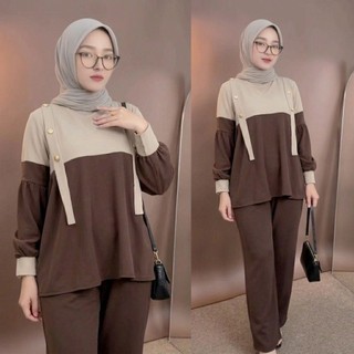 Daily oneset Amanda / Setelan wanita celana semi Cutbray