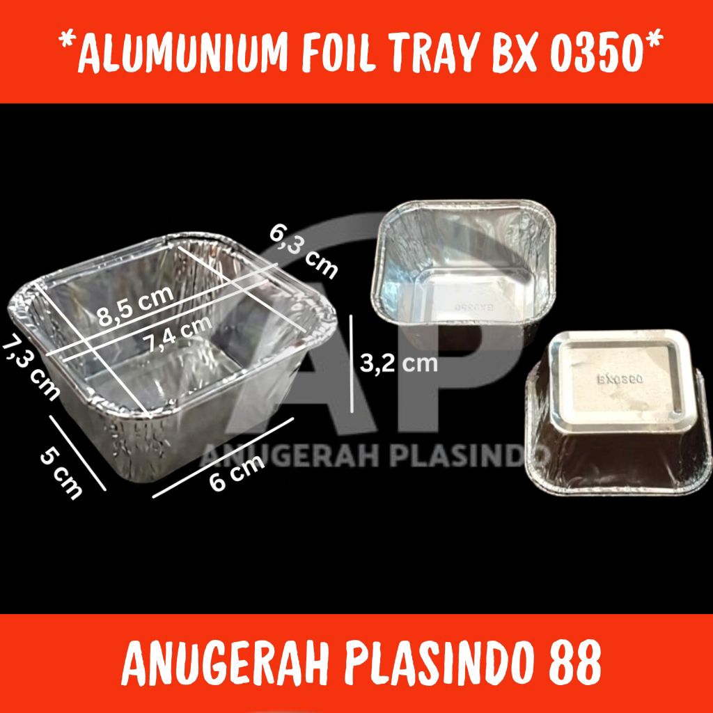 ALUMINIUM FOIL TRAY BX-0350 (10 ชิ้น) - ผงฟอยล์อลูมิเนียม BX-0350 ต่อ 10 ชิ้น (ต้องการ)