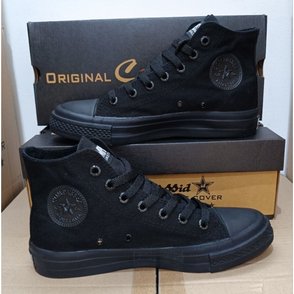 Compass id Original Black Mono Alecio HI-056 High Shoes