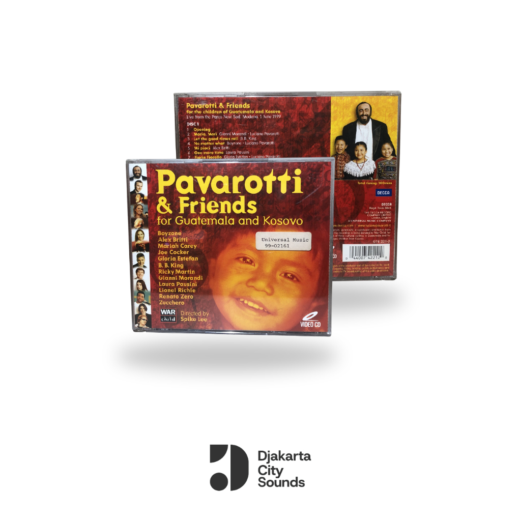 VCD Music Pavarotti & Friends - สําหรับ Guatemala และ Kosovo (2 แผ่นและหนังสือเล่มเล็ก)