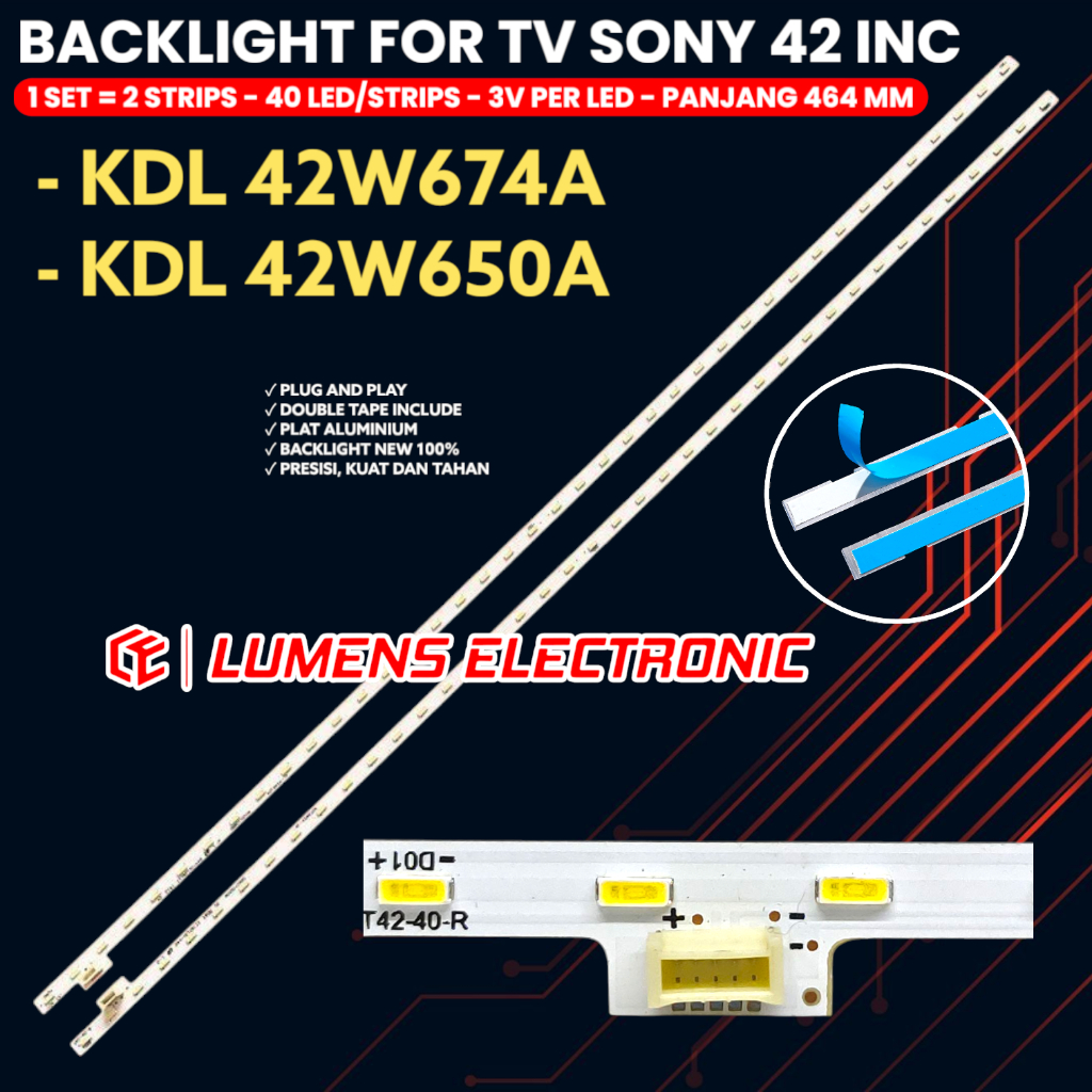SONY 42 INCH TV BACKLIGHT KDL-42W674A KDL-42W650A 42W674A 42W650 BL 40K 3V SMD 40W T42-40-R