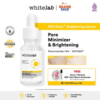 Whitelab Serum Niacinamide 10% Brightening - Serum Pencerah Wajah Intensif N10-Dose+ 2.0