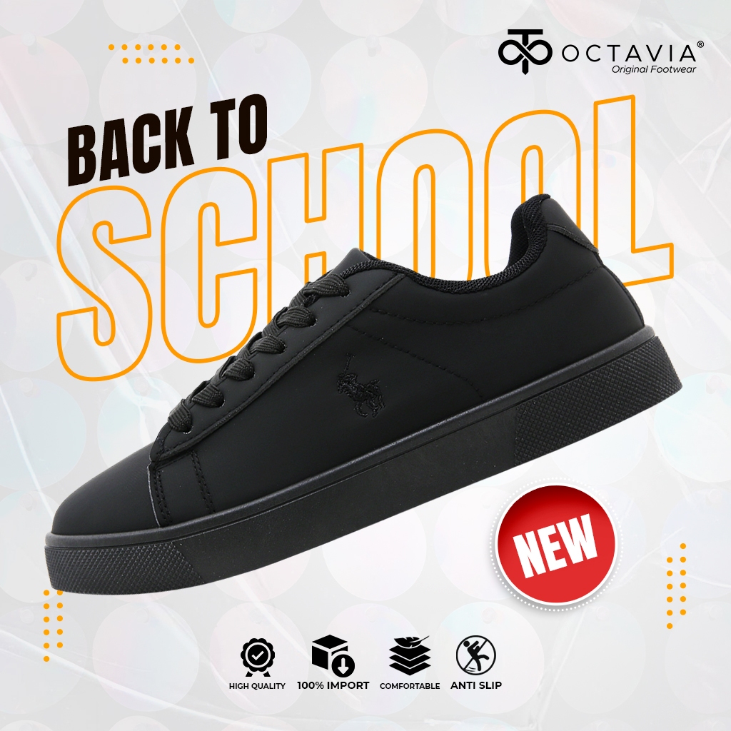 OCTAVIA Black School Shoes ClassicPace Black Shoes OC-AD05