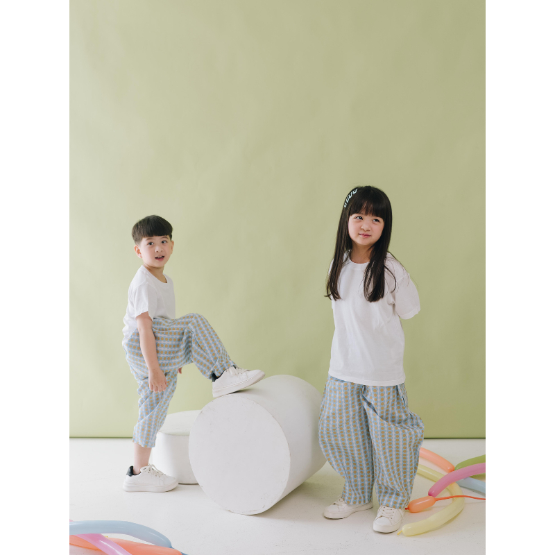 KIDDIEPODS - กางเกงบอลลูน Ollie/ กางเกงบาร์เรลลายเด็ก Unisex/ เสื้อท่อนล่างเด็ก 1-10 ปี