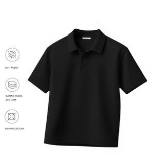 REINACLUB Polo Scuba 280 GSM Oversize Polo Shirt Pria / Kaos Kerah Lengan Pendek