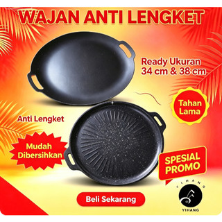 Wajan Gril panggangan Konduksi BBQ Anti Lengket Wajan Serbaguna Alat Besi