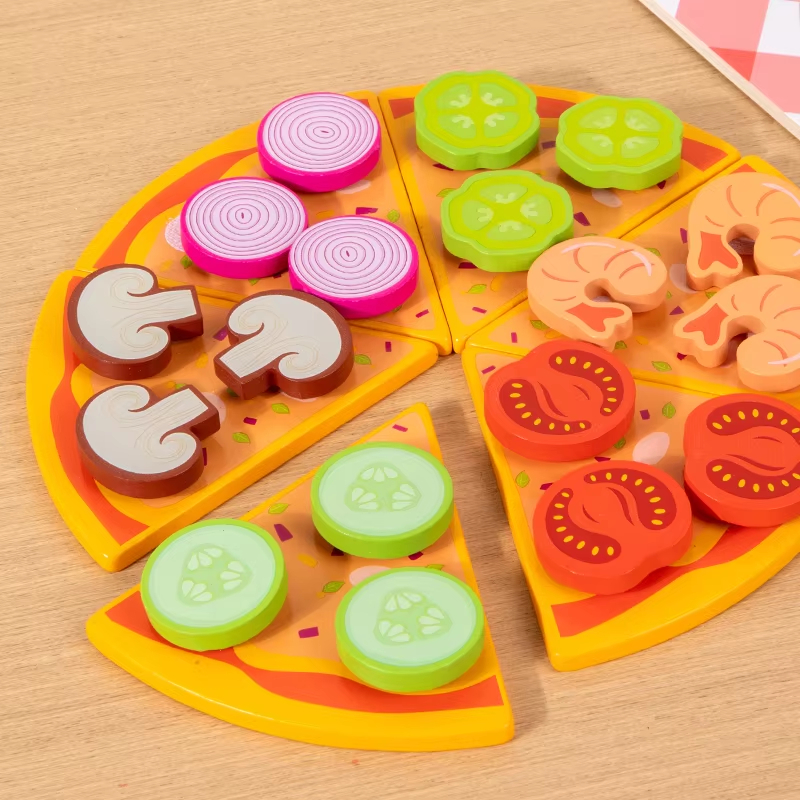 ของเล่น PIZZA - PRETEND PLAY PIZZA - ของเล่น PIZZA MAKING - ของเล่นไม้เพื่อการศึกษา