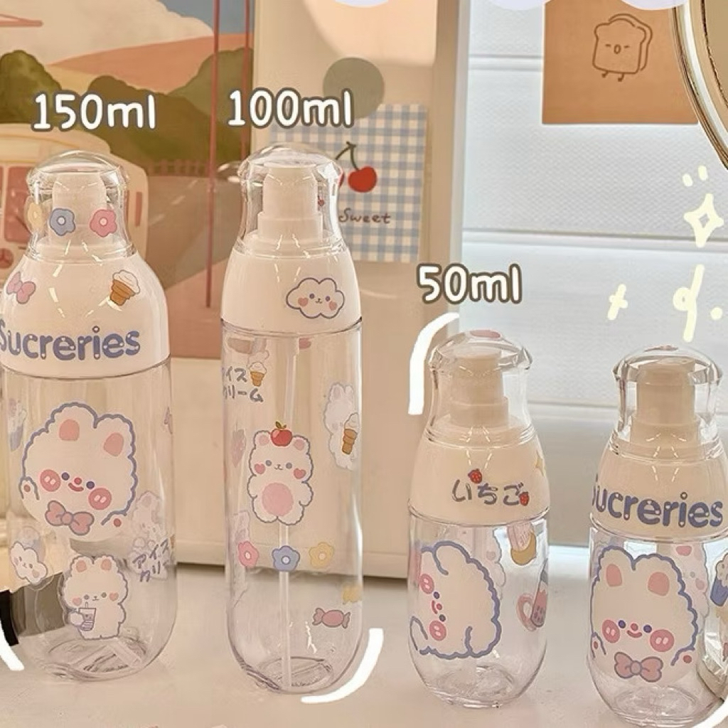 SPRAY REFILL BOTTLE / TRANSPARKENT CLEAR PUMP BOTTLE