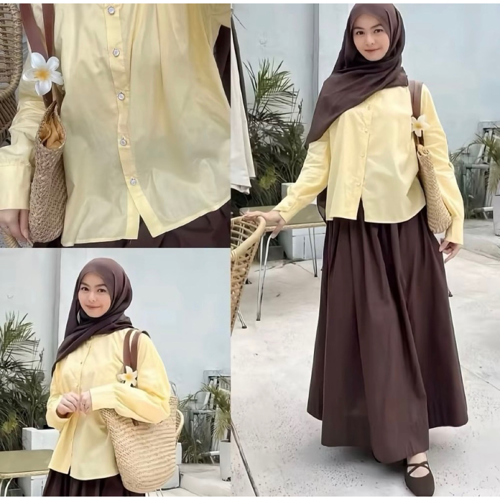 Cania Skirt กระโปรงผ้าลินินพื้นฐานของผู้หญิง - กระโปรงยาวผ้าลินินลําลอง ลุคเกาหลี