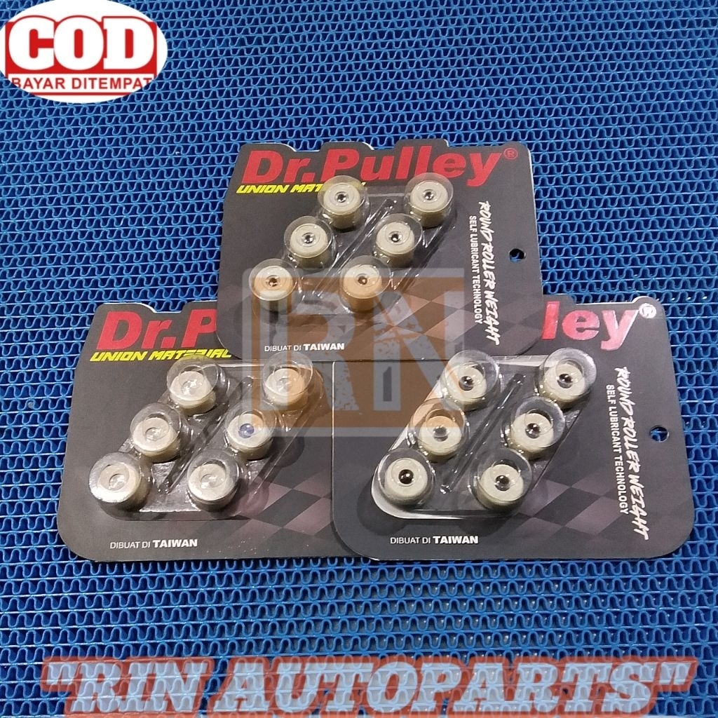 SET 6 ชิ้น ROLLER DR.PULLEY 8-10GR MIO J GT SPORTY SOUL XRIDE NUOVO FINO 115 CC ยี่ห้อ DR.PULLEY