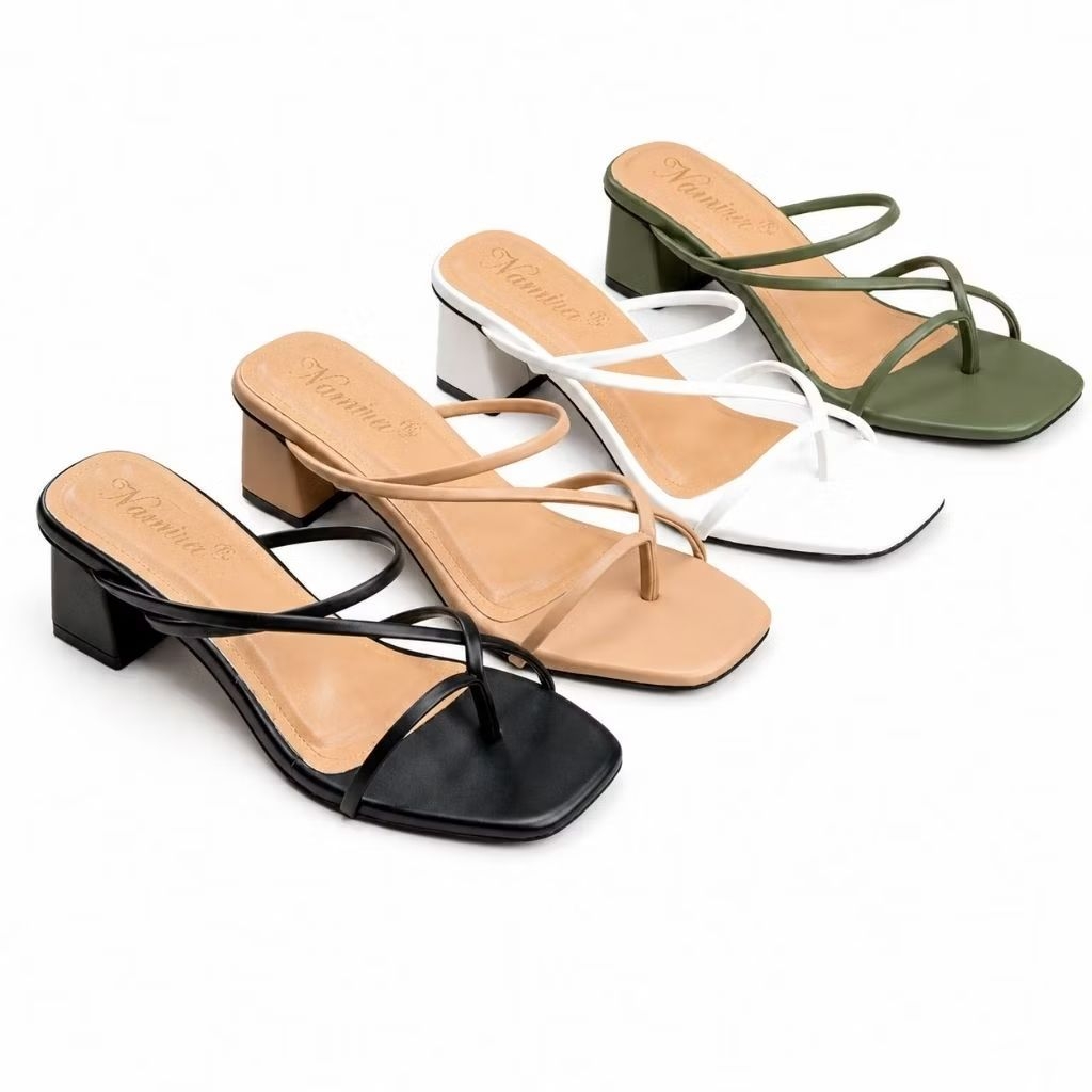 5 CM Tofu Heel Sandals รองเท้าแตะข้อเท้า dm28