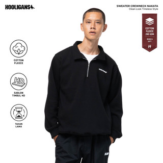 Hooligans Sweater Crewneck Bold Nakata Black