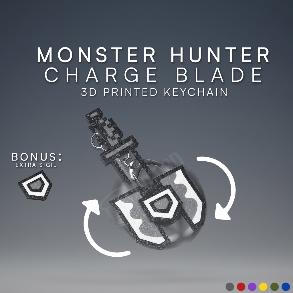 GANTUNGAN [ V 2.0 ] พวงกุญแจ Monster Hunter World Rise Wilds - ใบมีดชาร์จ | พวงกุญแจพิมพ์ 3ง คอลเลกชันของเล่น