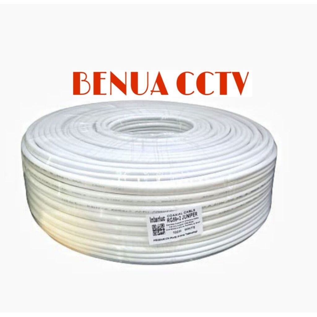 กล้องวงจรปิด COAXIAL CABLE RG59+POWER 100M สีขาว/CABLE กล้องวงจรปิด RG59+POWER 100 เมตร