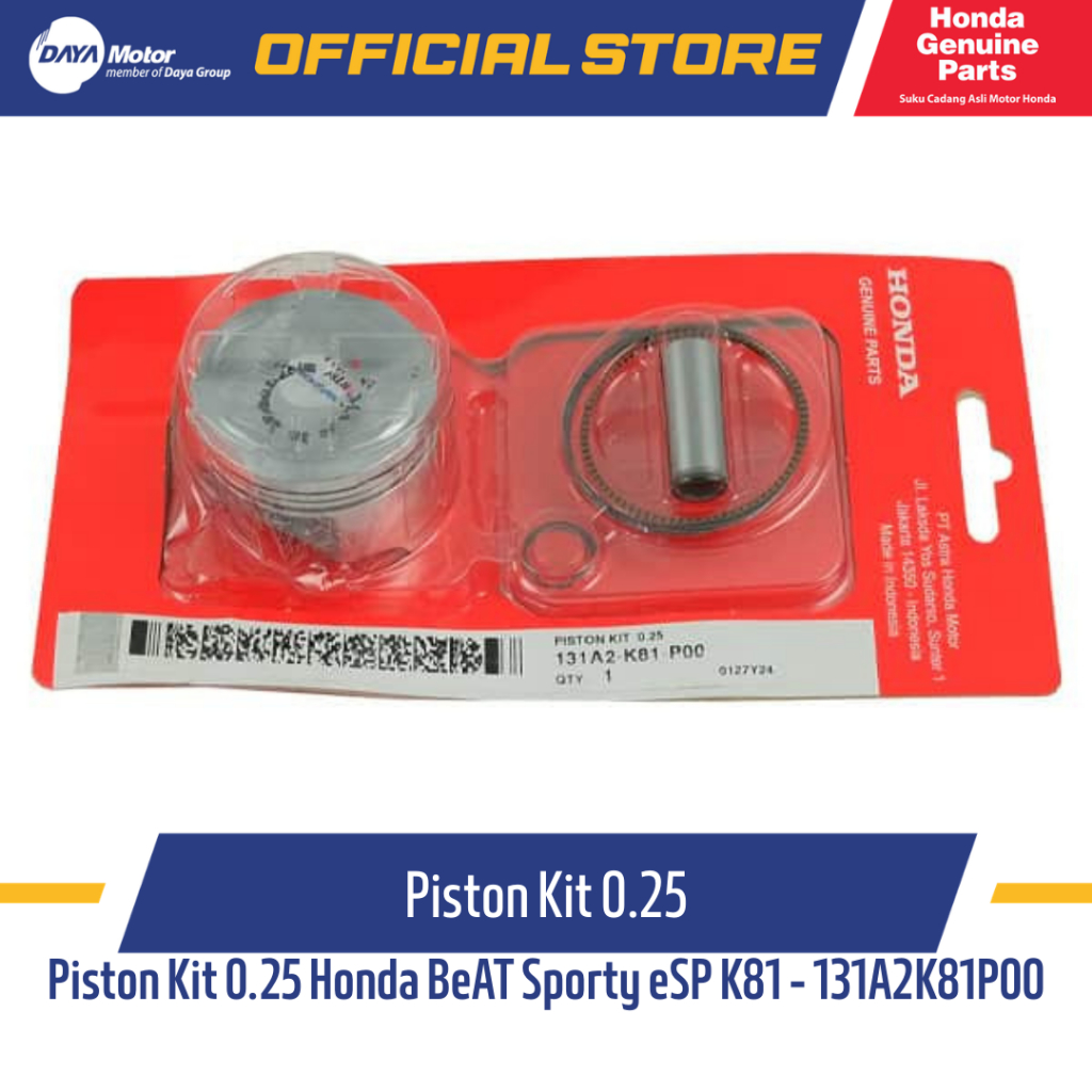 ชุดลูกสูบ 0.25 Honda BeAT Sporty eSP K81131A2K81P00