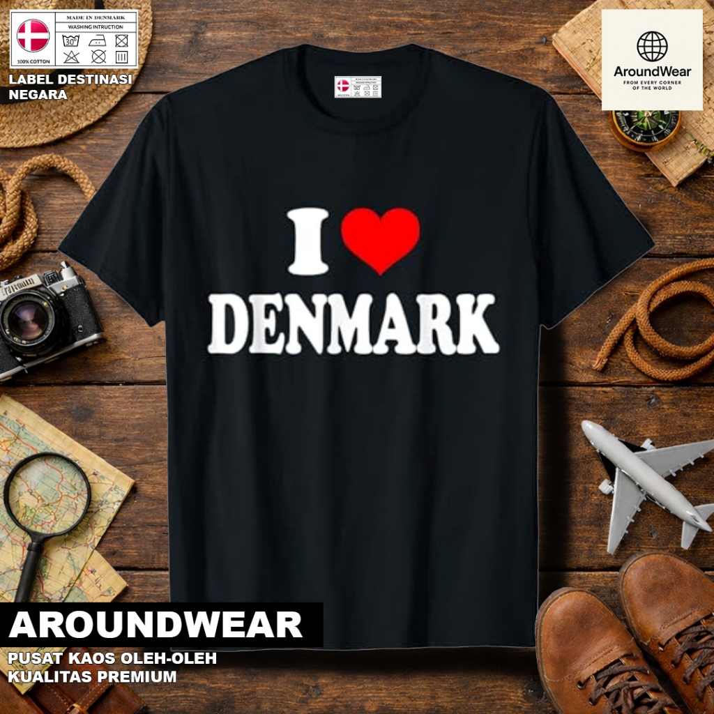 เสื้อยืด DENMARK 3 SOUVENIR พร้อมแท็ก ANSAL DENMARK PREMIUM SOUVENIR MATERIAL GIFT