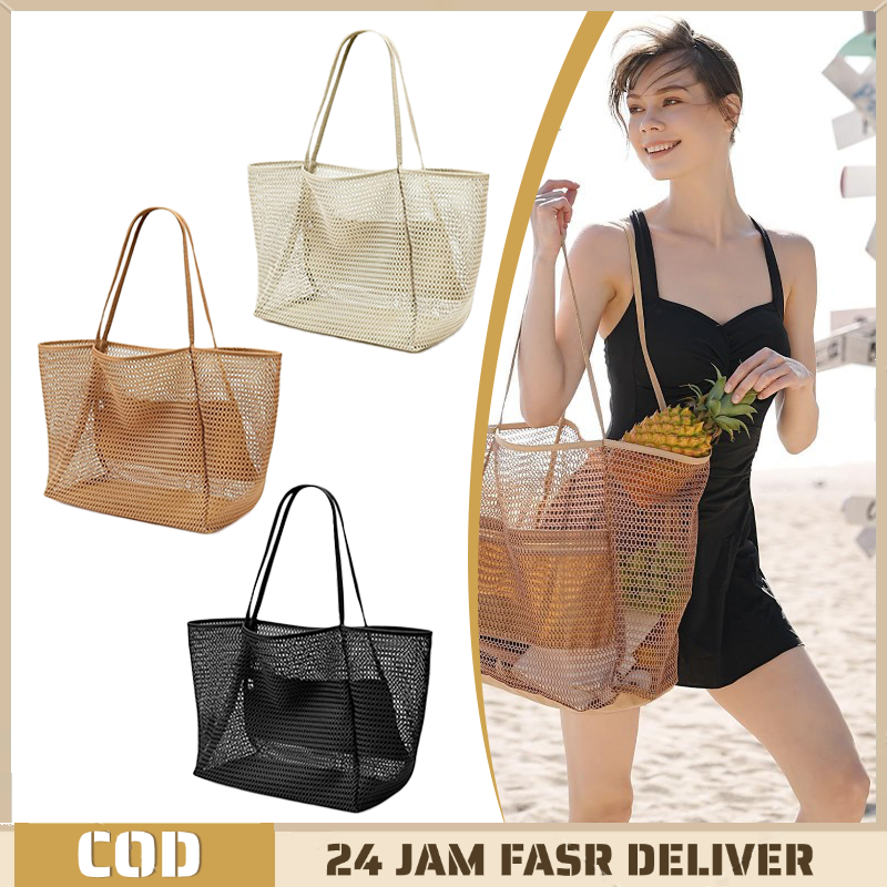 Mesh Tote Bag Tote Bag Mesh Beach Tote Bag Beach Bag