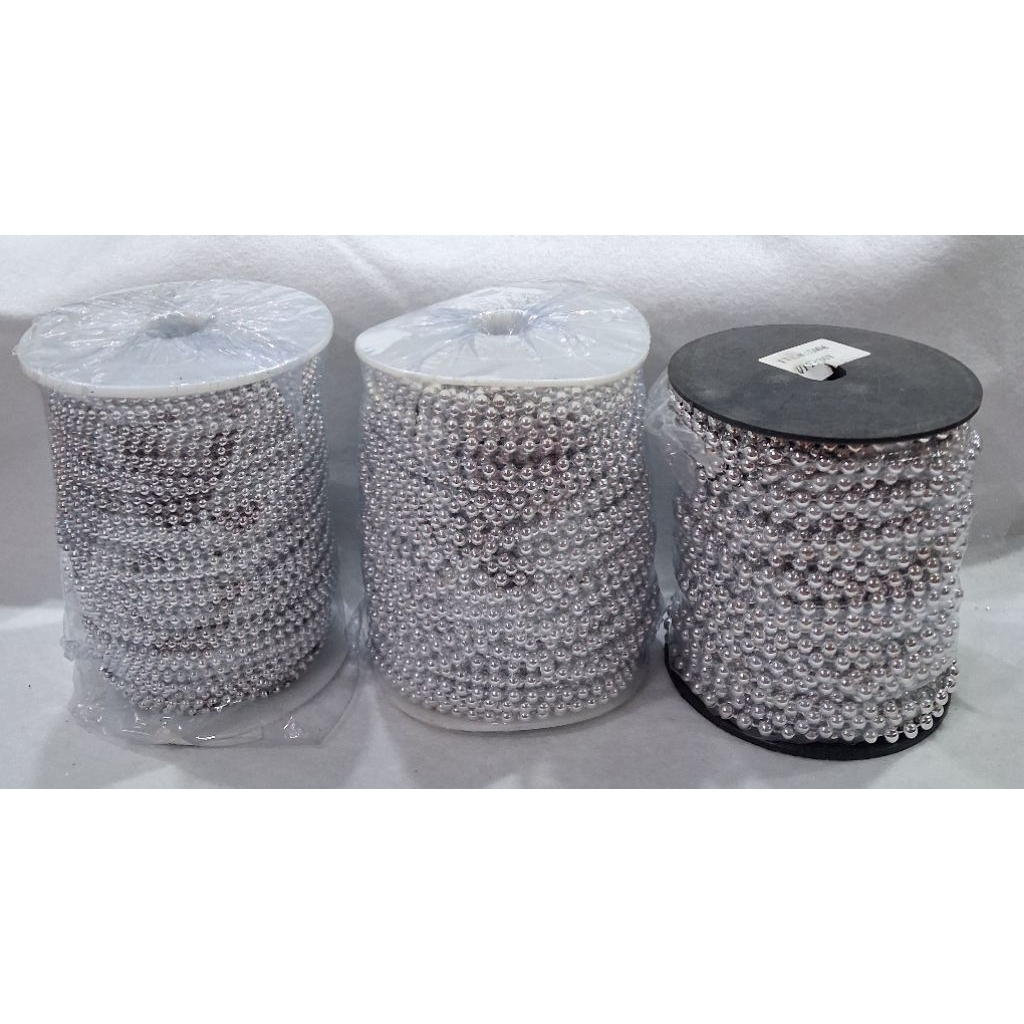 (2 เมตร) SILVER PEPPER PEARL METER / PEPPER BEAD 3MM, 4MM, 5MM