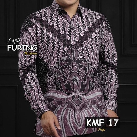 UNGU KEMEJA RISNA BATIK Purple Lavender KMF 17 เสื้อเชิ้ตสีม่วงมีซับในระดับพรีเมียม แขนยาว
