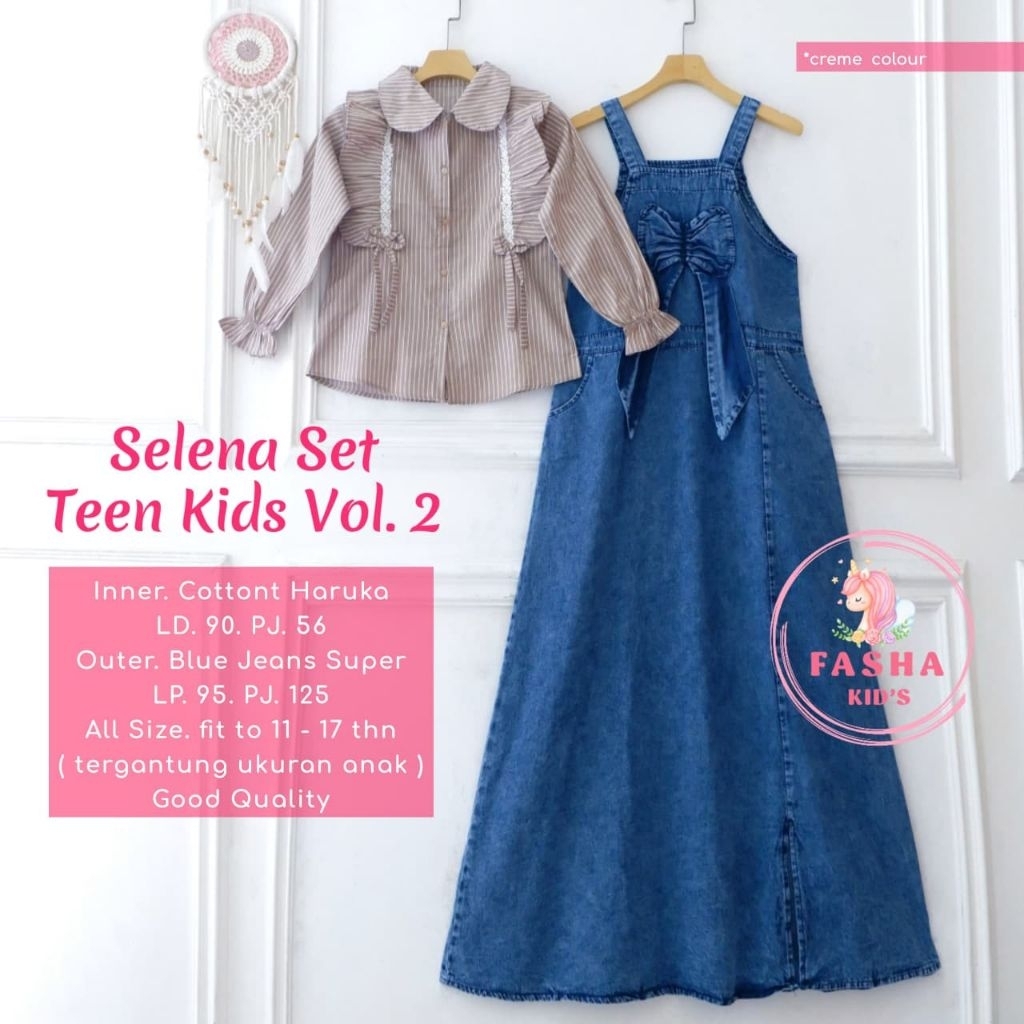 Selena Set Teen Overall Jeans 2 (Fasha Kids)