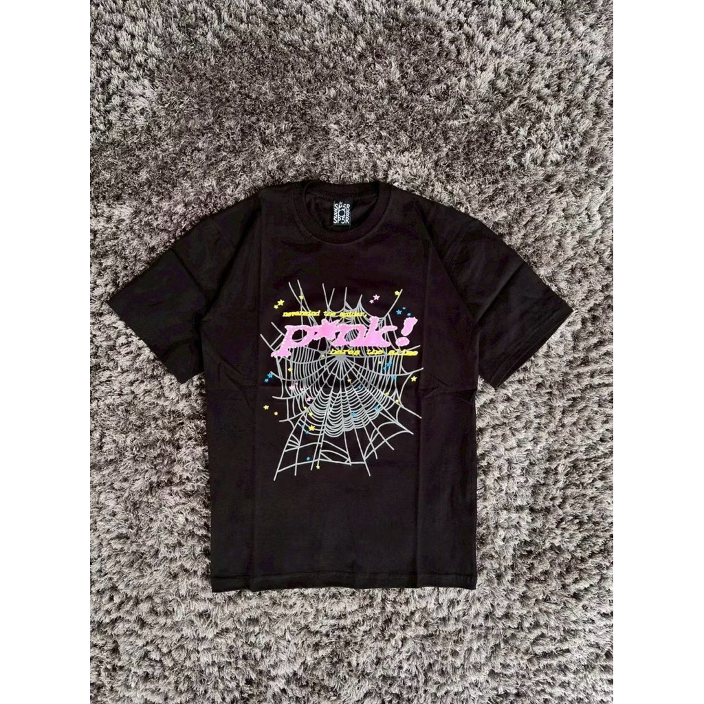 เสื้อยืดผู้ชายและผู้หญิง SP5DER BLACK FOAM SCREEN PRINTING UNISEX