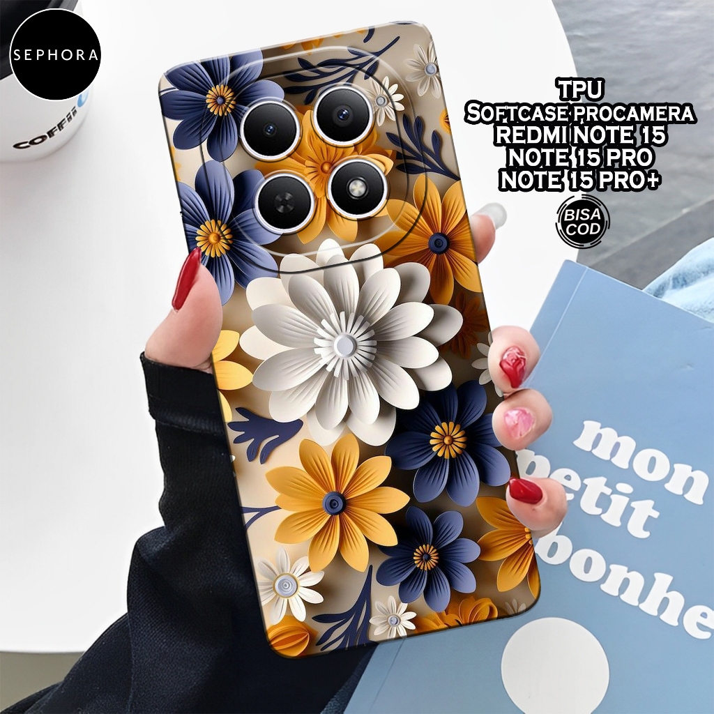 เคส HP Redmi Note 15/15 Pro/15 Pro+ - เคสดอกไม้แฟชั่น - เคสอ่อน Note 15/15 Pro/15 Pro+ - เคสกล้อง Pr